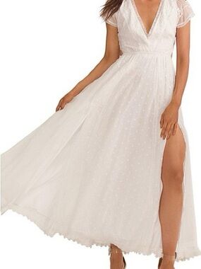 Love shack Fancy White Maxi Lacey Dress